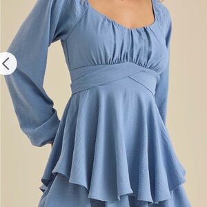 Altar'd State Powder Blue Mini Dress